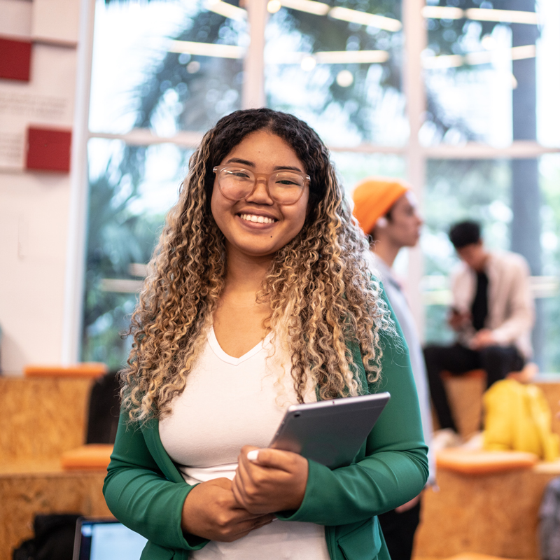 student smiling