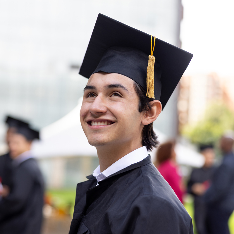 student in a graduation cap and gown