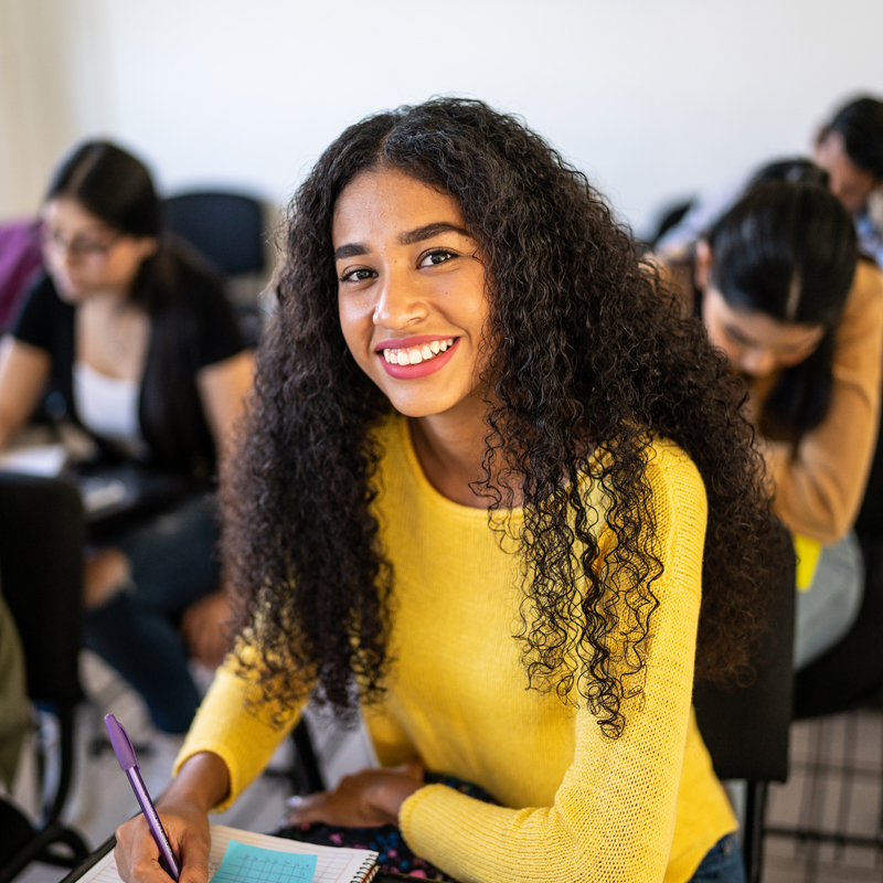 student smiling